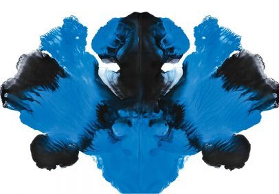 Blue and black Rorschach visual