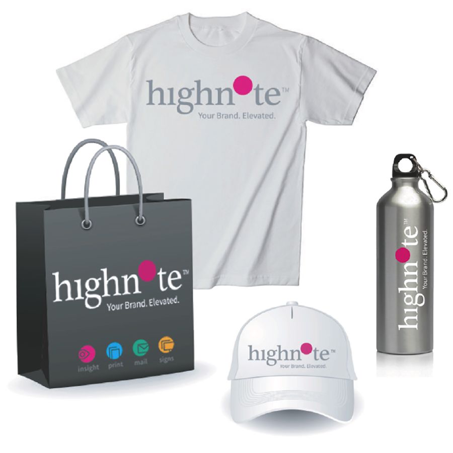 HighNote-branded event giveaway items